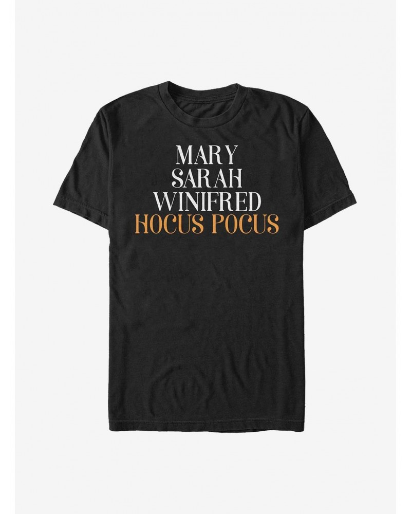 Disney Hocus Pocus Name Stack T-Shirt $9.32 T-Shirts