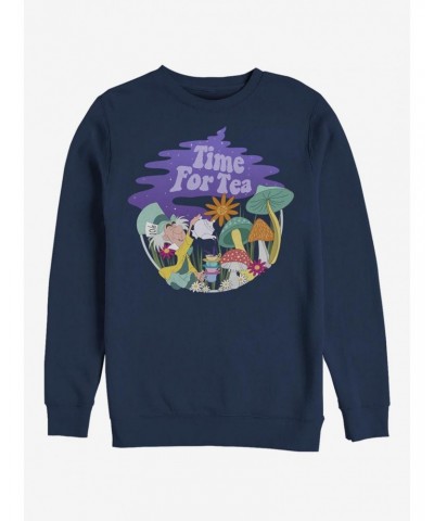 Disney Alice In Wonderland Tea Time Filled Crew Sweatshirt $15.13 Sweatshirts