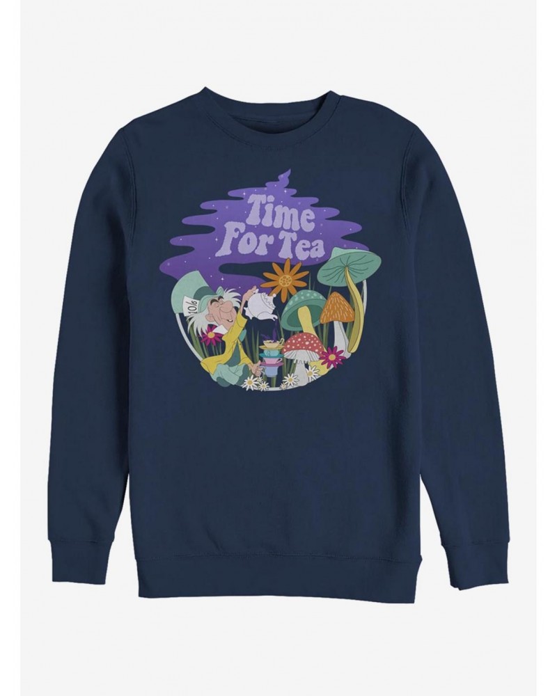 Disney Alice In Wonderland Tea Time Filled Crew Sweatshirt $15.13 Sweatshirts