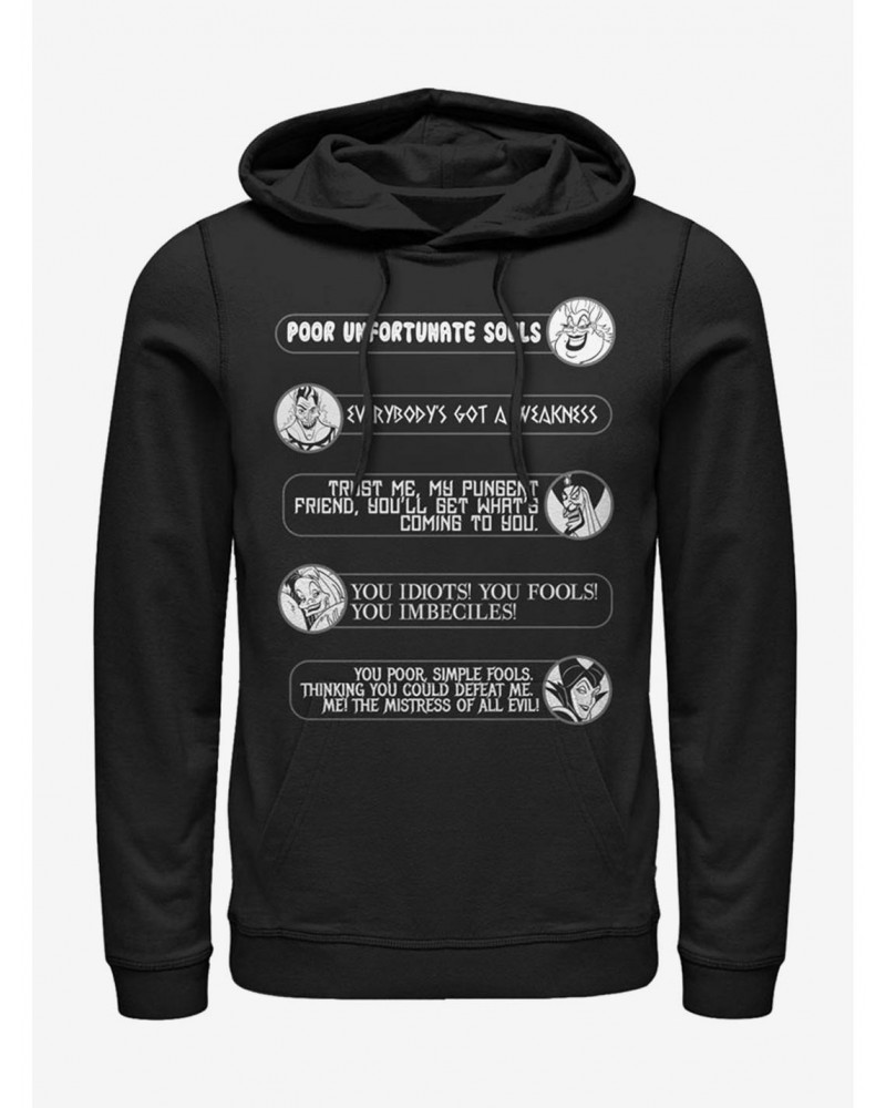 Disney Villains Villain Quotes Hoodie $21.10 Hoodies