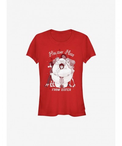 Big Hero 6 Holiday Hugs From Sister Girls T-Shirt $10.21 T-Shirts