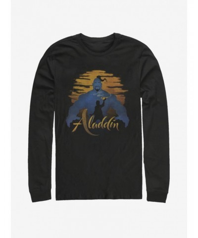 Disney Aladdin 2019 Genie Silhouette Long-Sleeve T-Shirt $13.82 Merchandises