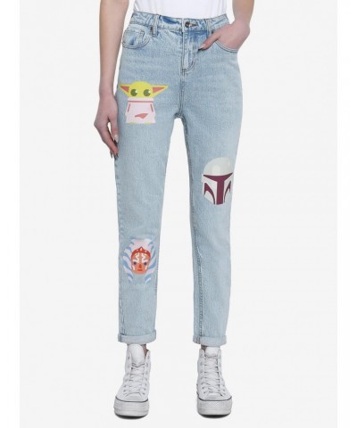 Her Universe Star Wars The Mandalorian Faces Mom Jeans $19.76 Jeans