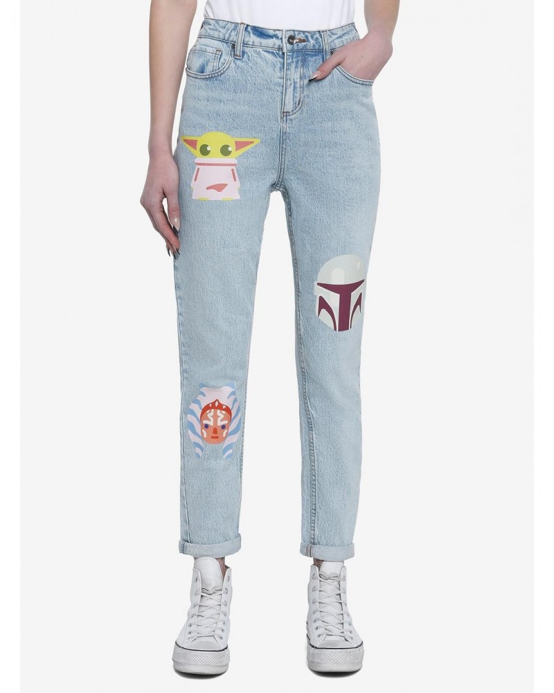 Her Universe Star Wars The Mandalorian Faces Mom Jeans $19.76 Jeans