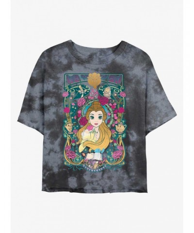 Disney Beauty and the Beast Belle Nouveau Tie-Dye Girls Crop T-Shirt $13.58 T-Shirts