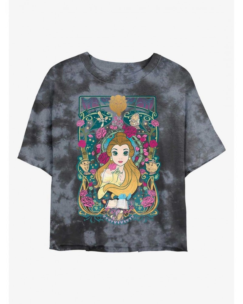 Disney Beauty and the Beast Belle Nouveau Tie-Dye Girls Crop T-Shirt $13.58 T-Shirts