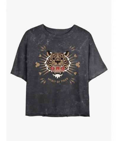 Disney Mickey Mouse Tiger Spirit Mineral Wash Crop Girls T-Shirt $12.14 T-Shirts