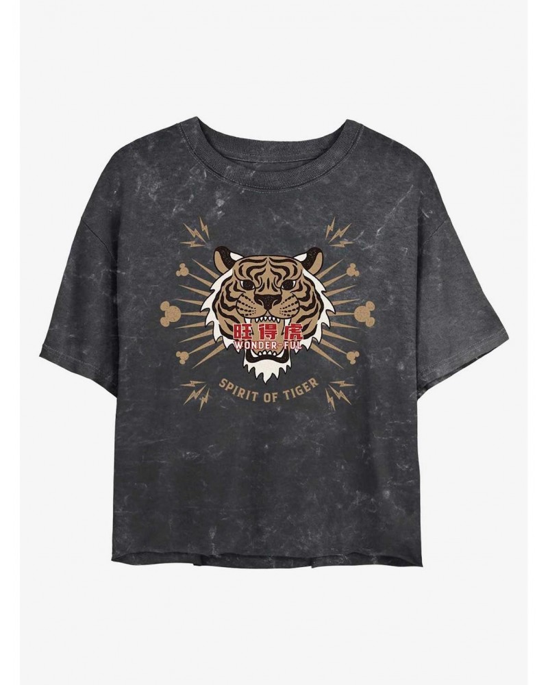 Disney Mickey Mouse Tiger Spirit Mineral Wash Crop Girls T-Shirt $12.14 T-Shirts