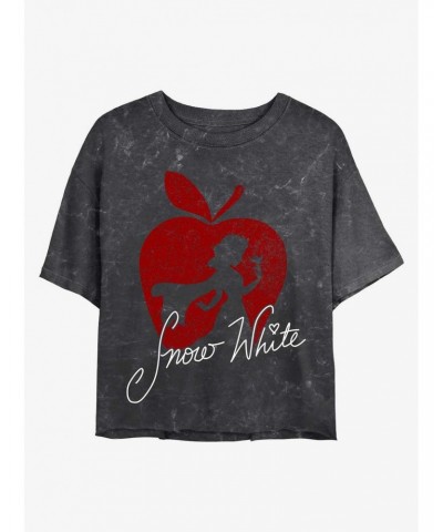 Disney Princesses Snow White Silhouette Mineral Wash Crop Girls T-Shirt $11.27 T-Shirts