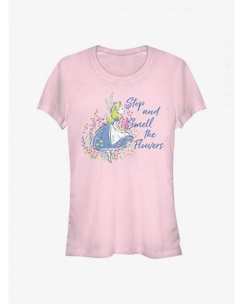 Disney Alice In Wonderland Smell The Flowers Girls T-Shirt $11.45 T-Shirts