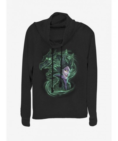 Disney Villains Maleficent Dark Magic Cowl Neck Long-Sleeve Girls Top $15.72 Tops