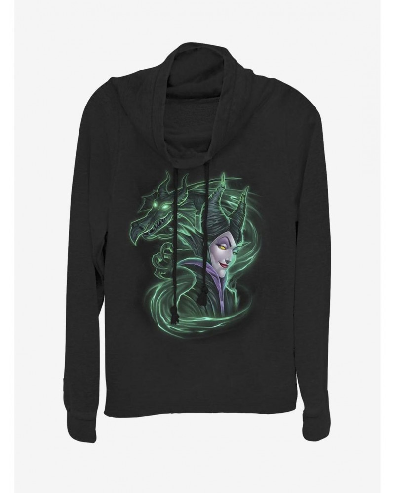 Disney Villains Maleficent Dark Magic Cowl Neck Long-Sleeve Girls Top $15.72 Tops