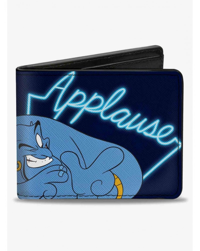 Disney Aladdin Genie Applause Pose Neon Bifold Wallet $9.61 Wallets