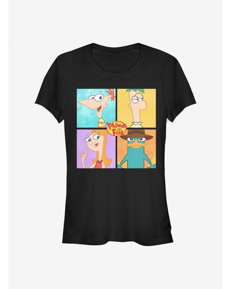 Disney Phineas And Ferb 4 Character Boxup Girls T-Shirt $9.96 T-Shirts