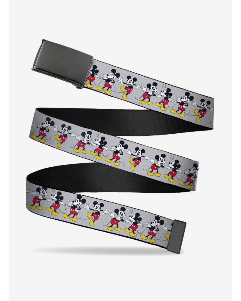 Disney Mickey Mouse Poses Gray Clamp Belt $5.67 Belts