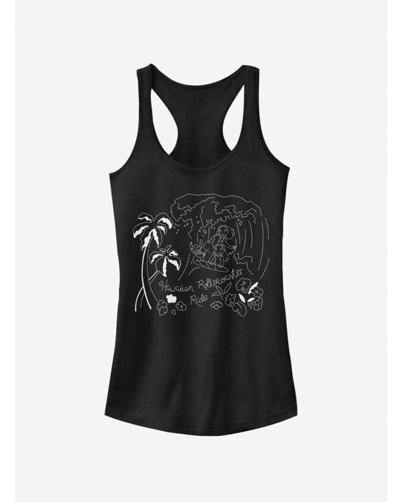 Disney Lilo & Stitch Stitch Surf Line Art Girls Tank $11.95 Tanks