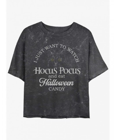 Disney Hocus Pocus Watch Hocus Pocus and Eat Candy Mineral Wash Girls Crop T-Shirt $11.85 T-Shirts