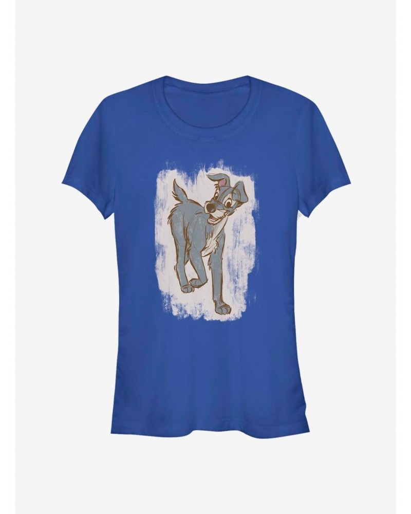 Disney Lady And The Tramp Sketch Classic Girls T-Shirt $12.20 T-Shirts