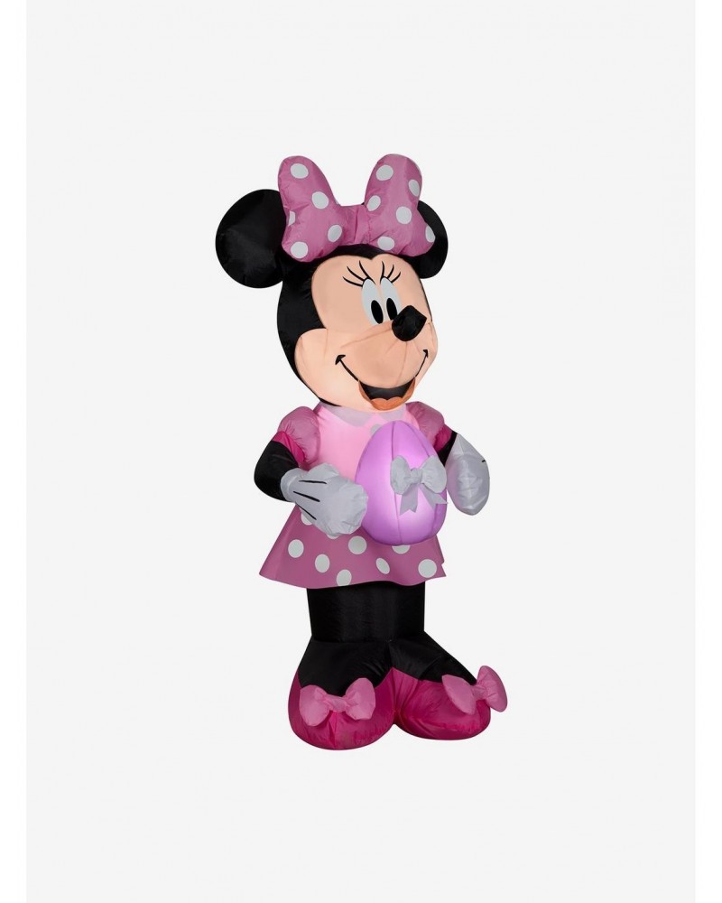 Disney Minnie Mouse Easter Minnie Mouse In Pink Polka Dot Dress With Egg Airblown $15.16 Merchandises