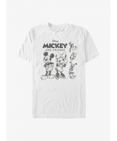 Disney Mickey Mouse Mickey Friends Sketch T-Shirt $11.71 T-Shirts