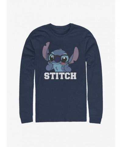 Disney Lilo & Stitch Tongue Out Long-Sleeve T-Shirt $13.16 T-Shirts