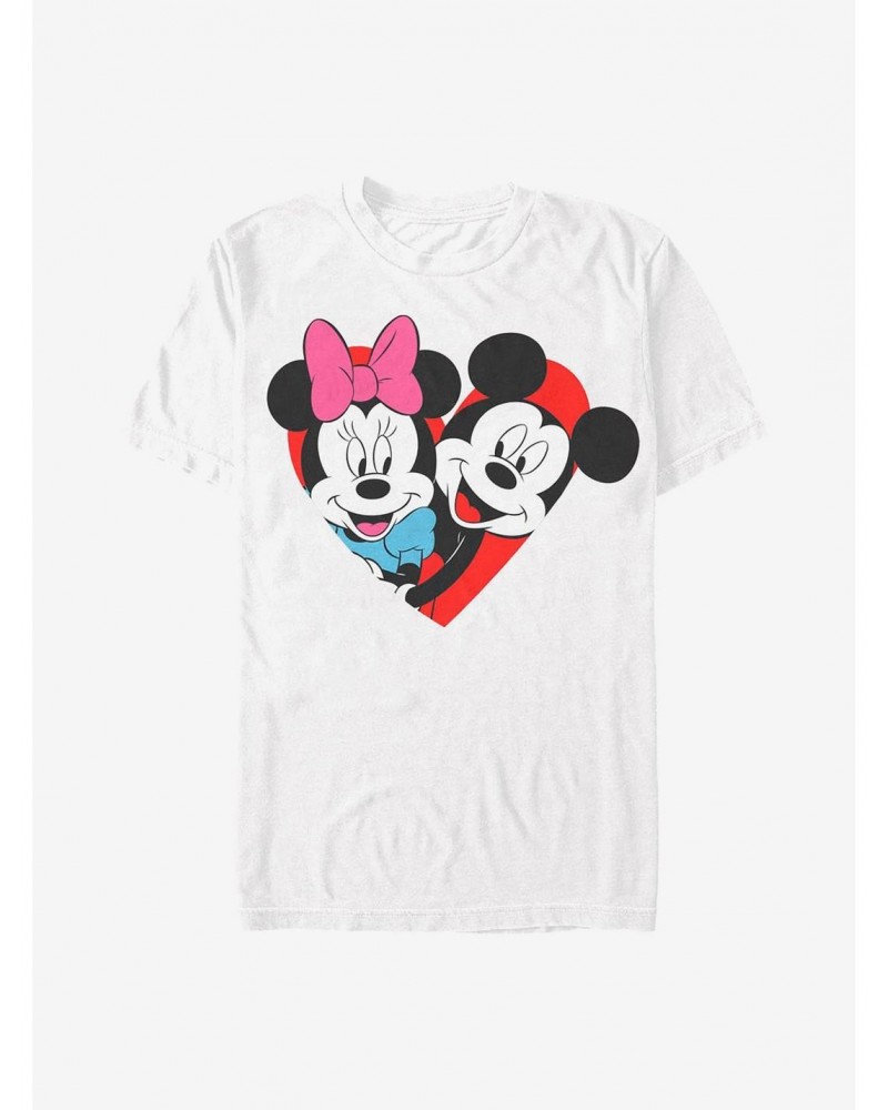 Disney Mickey Mouse Mickey Minnie Heart T-Shirt $9.32 T-Shirts