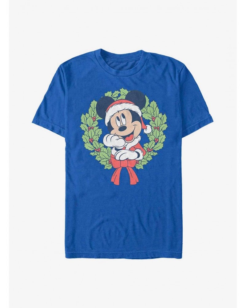 Disney Mickey Mouse Mickey Christmas Wreath T-Shirt $7.17 T-Shirts