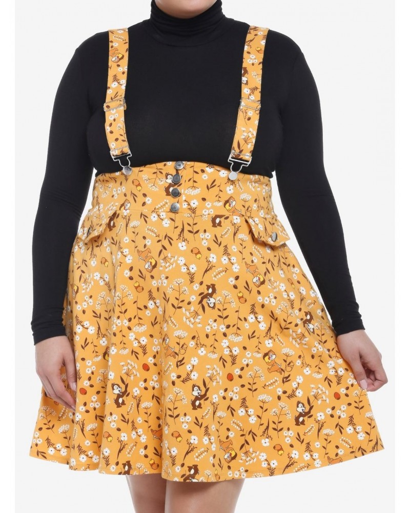 Disney Chip 'N' Dale Fall Floral Suspender Skirt Plus Size $6.79 Skirts