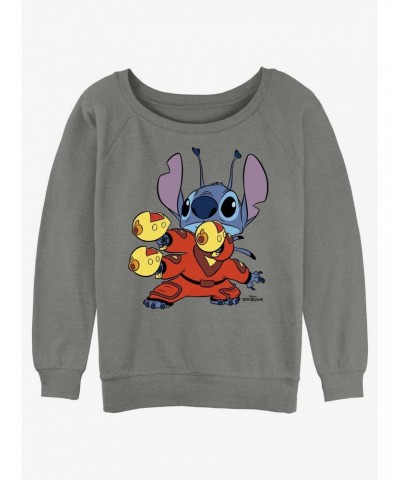 Disney Lilo & Stitch Alien Pew Pew Girls Slouchy Sweatshirt $13.28 Sweatshirts