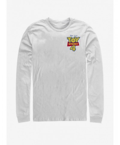 Disney Pixar Toy Story 4 Chest Color Logo White Long-Sleeve T-Shirt $12.83 T-Shirts