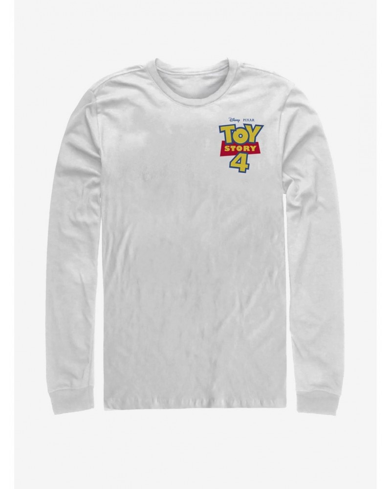 Disney Pixar Toy Story 4 Chest Color Logo White Long-Sleeve T-Shirt $12.83 T-Shirts