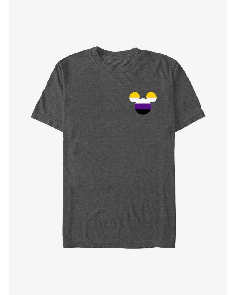 Disney Mickey Mouse Non-Binary Badge Pride T-Shirt $11.47 T-Shirts