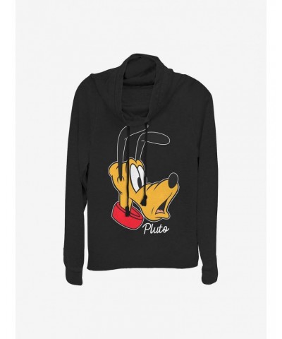 Disney Pluto Big Face Cowlneck Long-Sleeve Girls Top $14.82 Tops