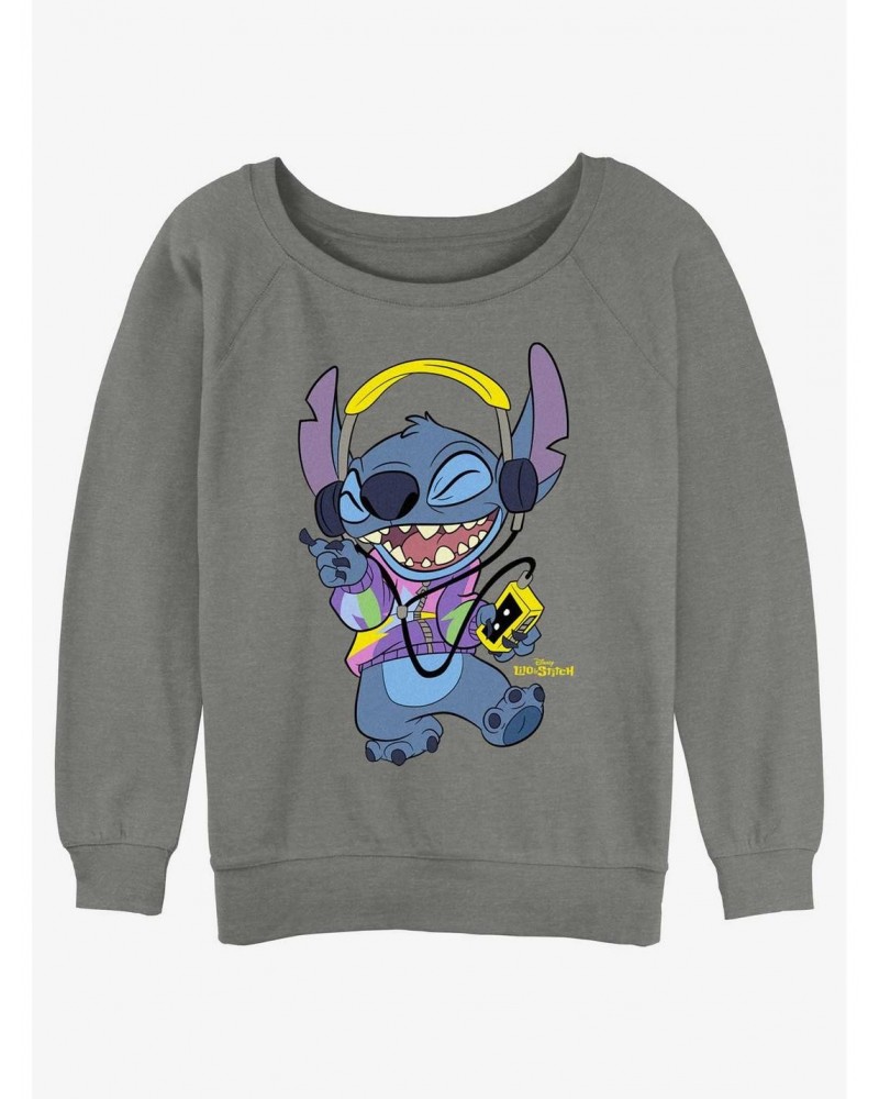 Disney Lilo & Stitch Rockin' Stitch Girls Slouchy Sweatshirt $11.07 Sweatshirts