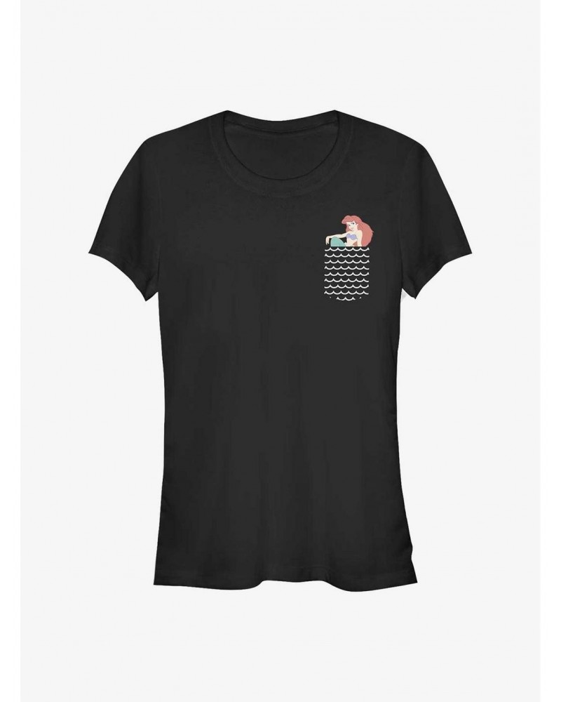 Disney The Little Mermaid Ariel Pocket Waves Girls T-Shirt $10.96 T-Shirts