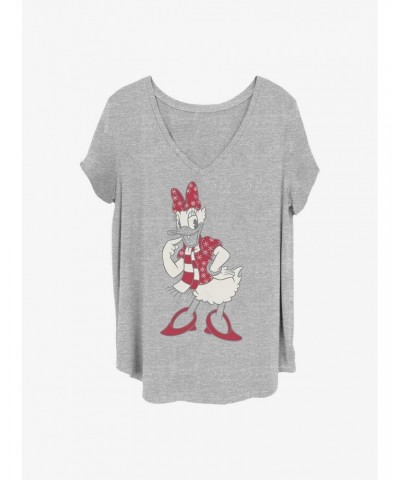 Disney Daisy Duck Snowflaked Daisy Girls T-Shirt Plus Size $13.58 T-Shirts