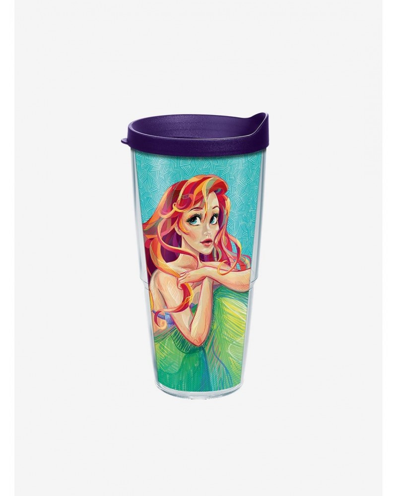 Disney The Little Mermaid Ariel Crosshatch 24oz Classic Tumbler With Lid $10.31 Tumblers