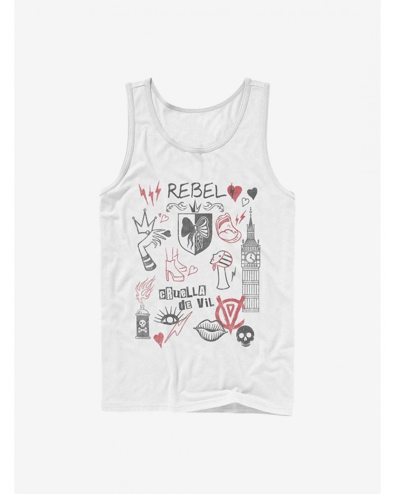 Disney Cruella Rebel Queen Doodles Tank $10.21 Tanks