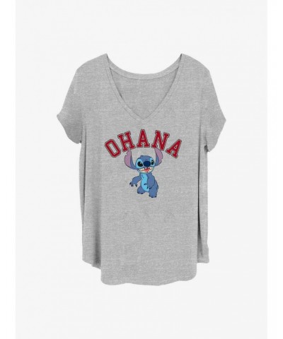 Disney Lilo & Stitch Ohana Collegiate Girls T-Shirt Plus Size $10.69 T-Shirts