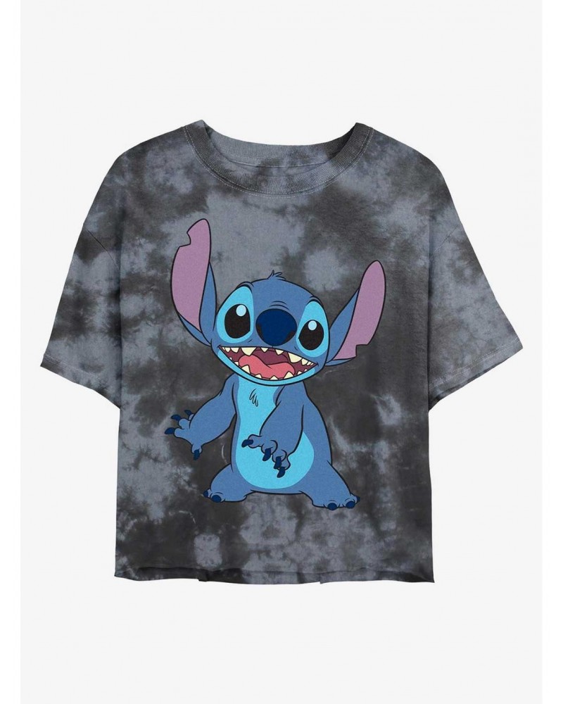 Disney Lilo & Stitch Pose Tie-Dye Girls Crop T-Shirt $8.96 T-Shirts