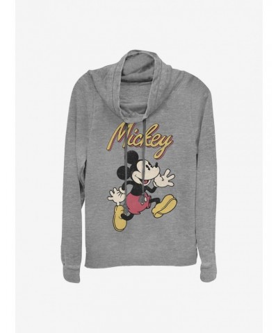 Disney Mickey Mouse Vintage Mickey Cowlneck Long-Sleeve Girls Top $15.27 Tops