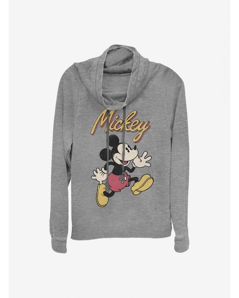 Disney Mickey Mouse Vintage Mickey Cowlneck Long-Sleeve Girls Top $15.27 Tops