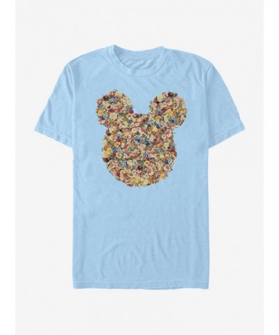 Disney Mickey Mouse Floral Mickey Head T-Shirt $7.41 T-Shirts