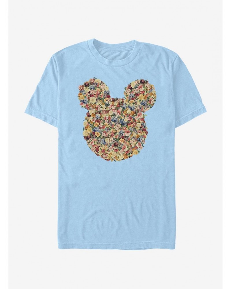 Disney Mickey Mouse Floral Mickey Head T-Shirt $7.41 T-Shirts