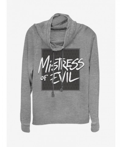 Disney Maleficent: Mistress Of Evil Bold Text Cowl Neck Long-Sleeve Girls Top $15.27 Tops