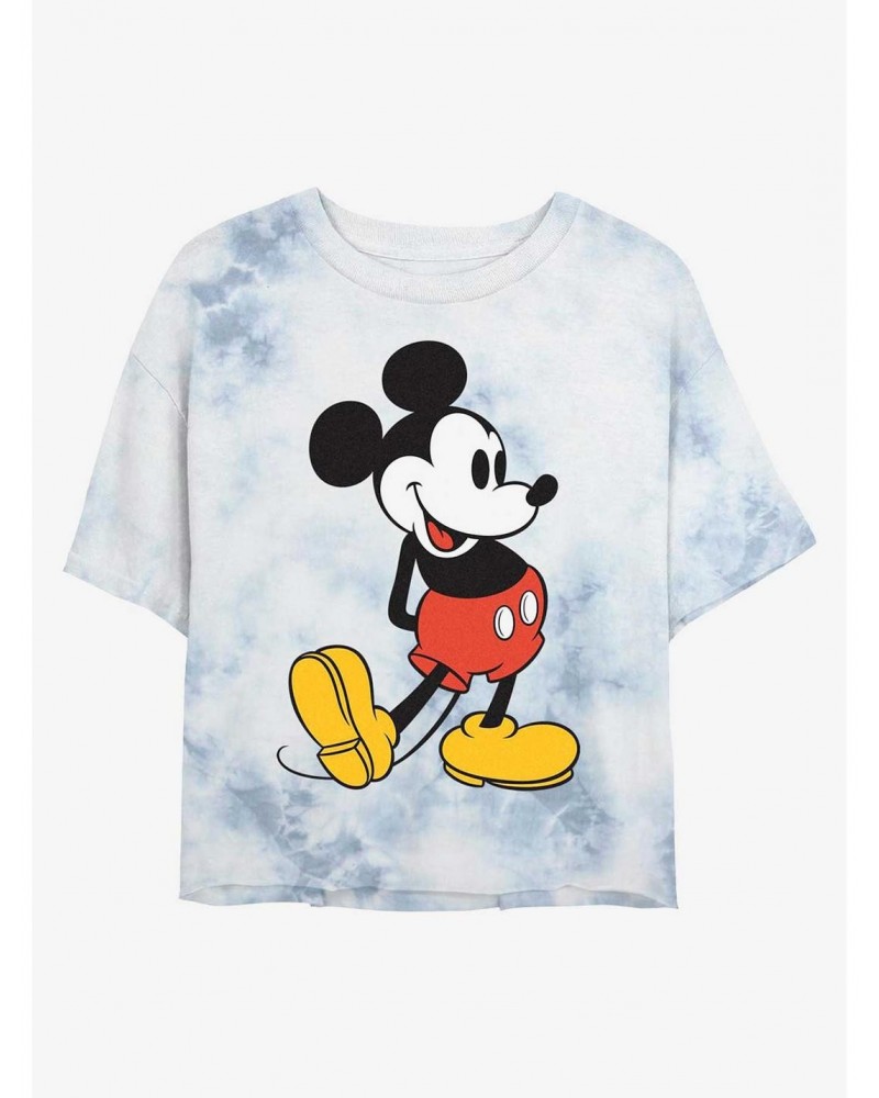 Disney Mickey Mouse Classic Mickey Tie-Dye Girls Crop T-Shirt $11.56 T-Shirts