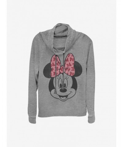 Disney Minnie Mouse Modern Minnie Face Cowlneck Long-Sleeve Girls Top $14.37 Tops