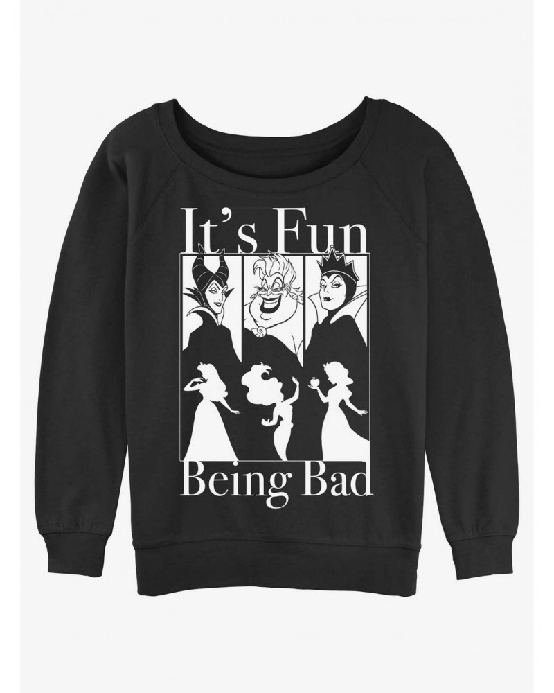 Disney Villains It's Fun Being Bad Girls Slouchy Sweatshirt $16.61 Sweatshirts