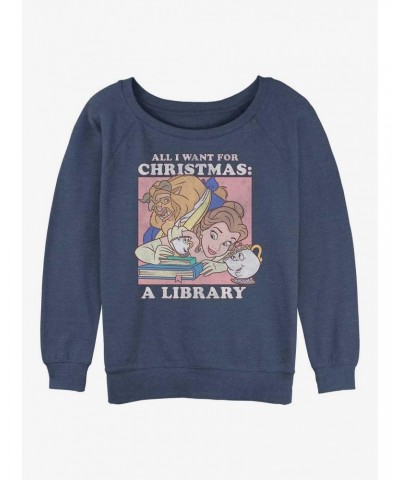 Disney Princesses Belle Christmas Girls Slouchy Sweatshirt $18.45 Sweatshirts