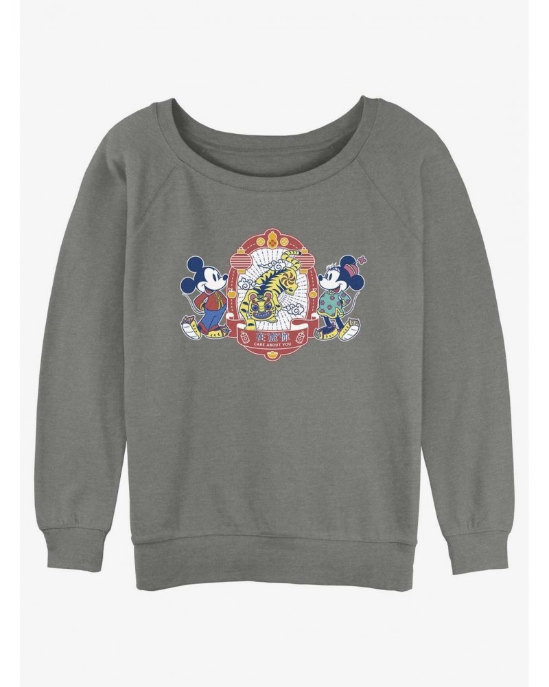 Disney Mickey Mouse Care About You Girls Slouchy Sweatshirt $11.44 Sweatshirts